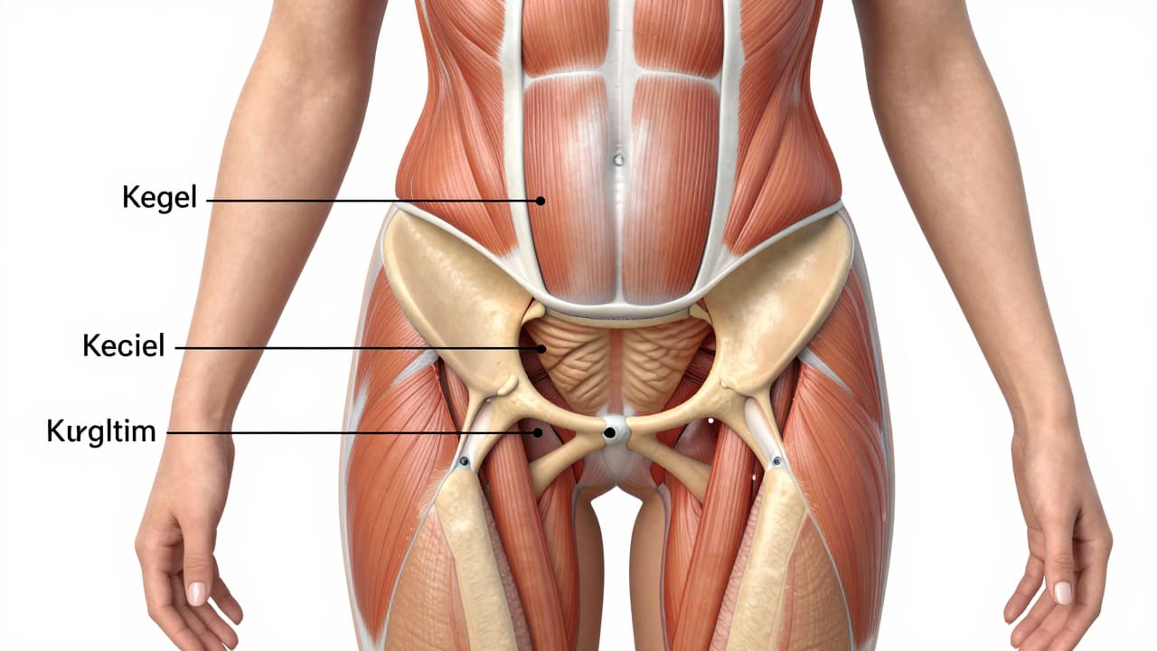 Diagram of pelvic floor muscles for Kegel exercises