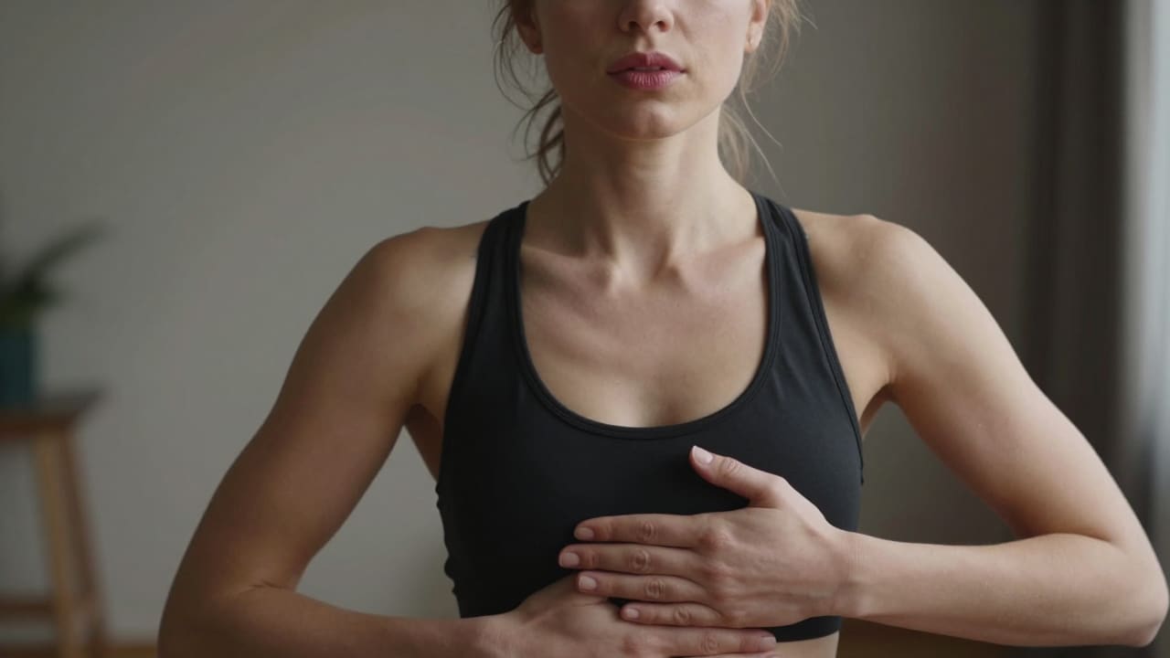 Person practicing deep breathing for relaxation