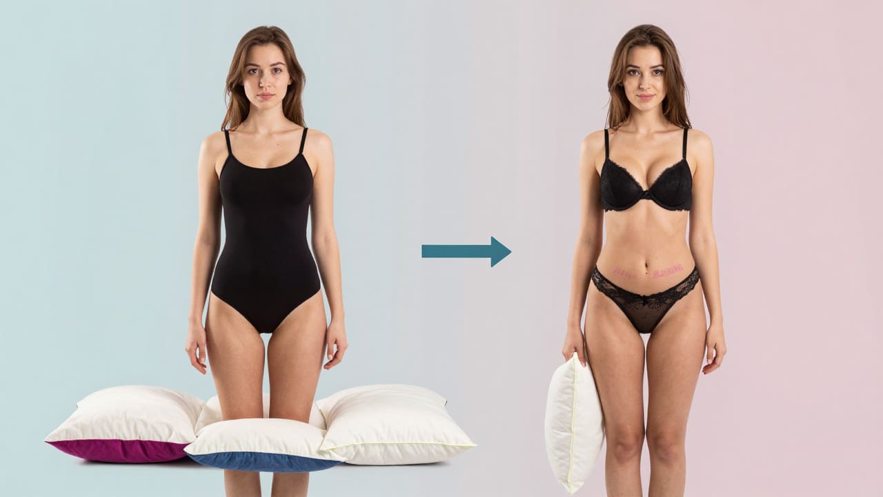 Diagram illustrating the use of pillows to adjust positions for height differences