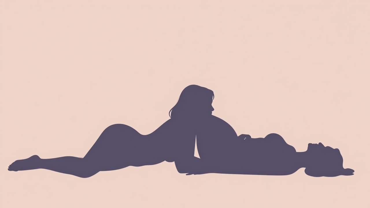 Illustration of a comfortable side-lying intimate position.